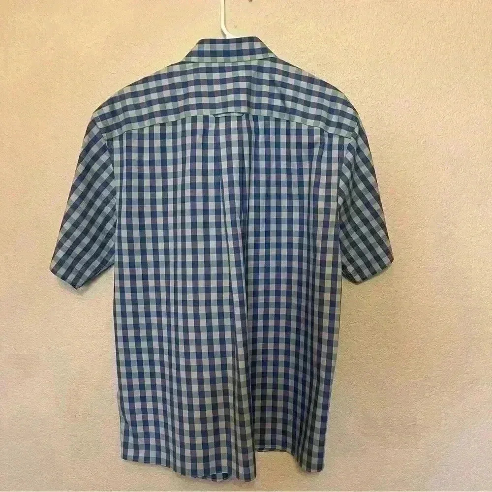 Orvis Blue Green Check Plaid Short Sleeve Button Down Shirt Size Large - Picture 12 of 15
